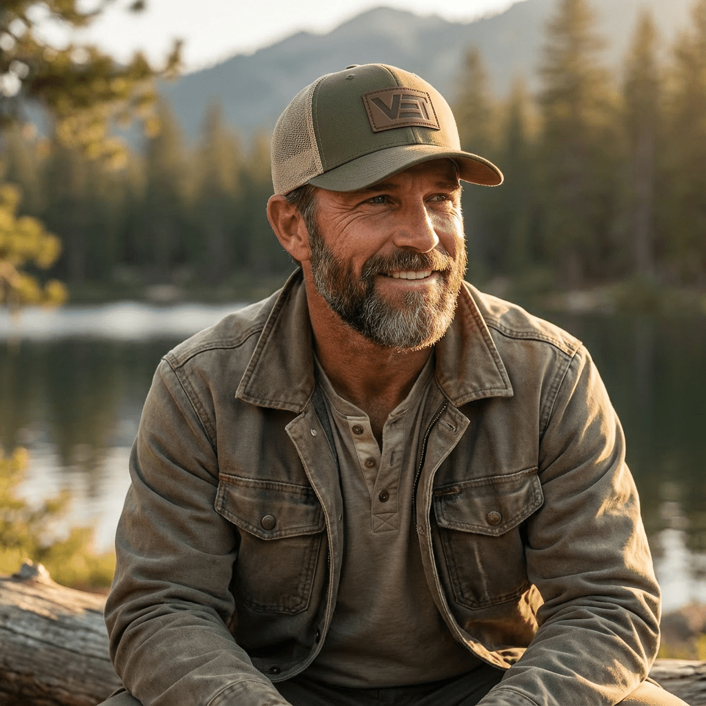 Moss Khaki VET Trucker Cap - For All Vets Gear