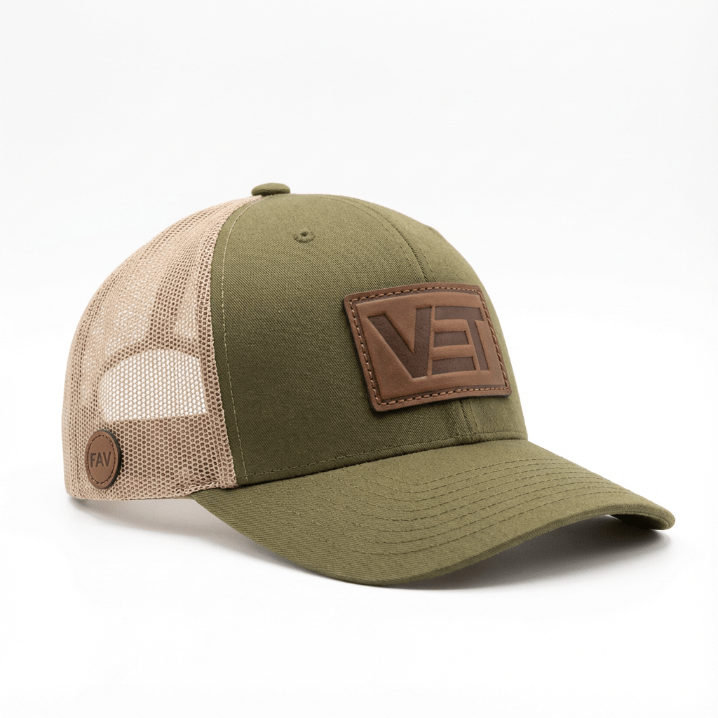 Moss Khaki VET Trucker Cap - For All Vets Gear