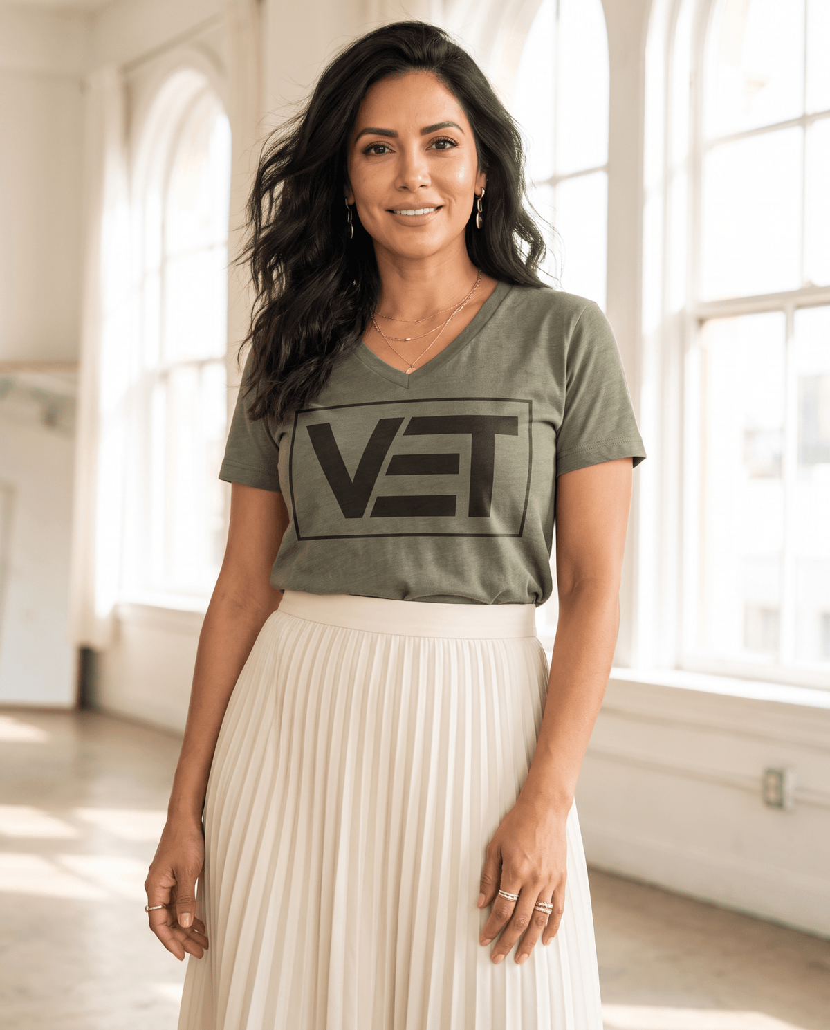 Women's VET V-Neck Tee - For All Vets Gear