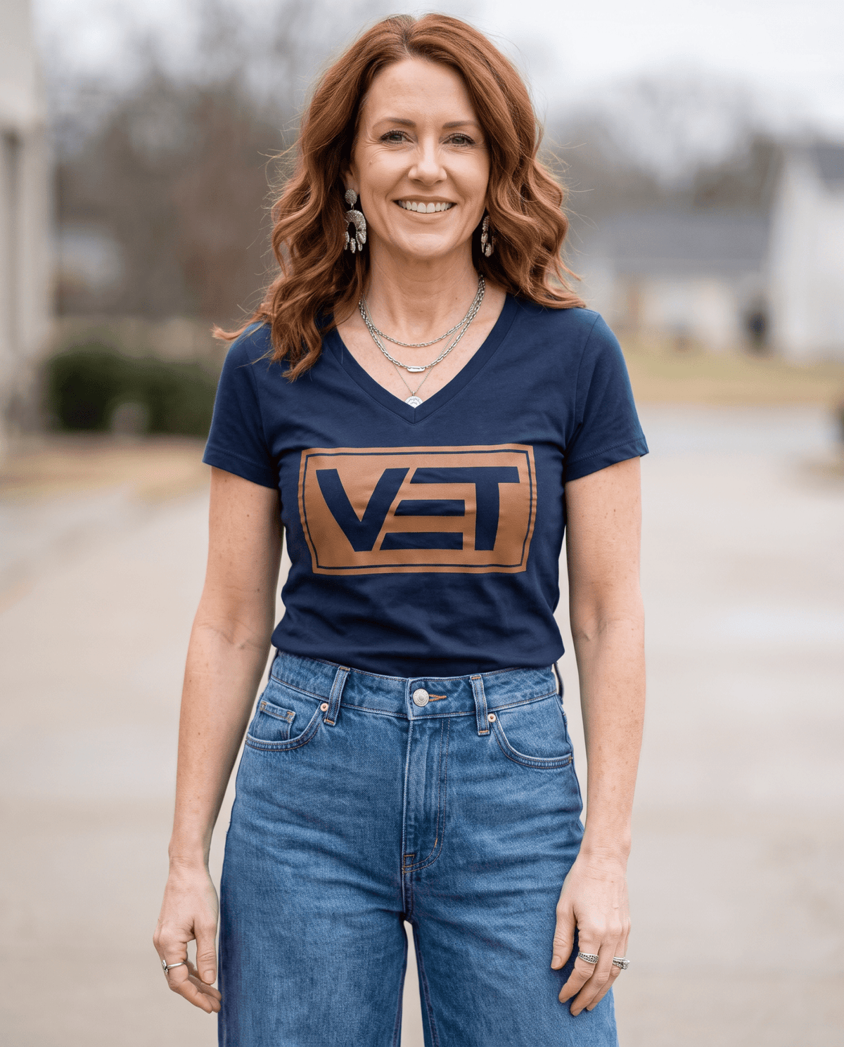 Women's VET V-Neck Tee - For All Vets Gear